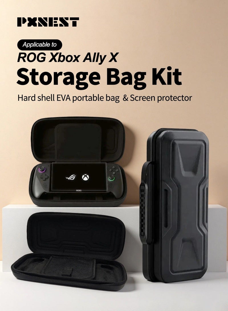 بيكسنست متوافق مع حقيبة الحمل الصلبة ASUS ROG Xbox Ally X، حقيبة تخزين محمولة مقاومة للصدمات مصنوعة من مادة EVA، مقاومة للماء، تتضمن واقي شاشة واحد وحافظة حماية واحدة. - Image 1